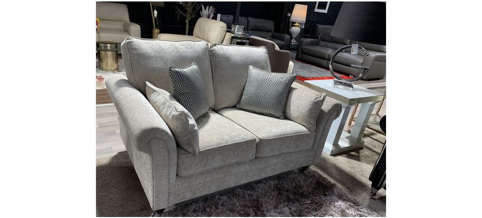 Beige Fabric 3+2 Sofa Set with Chrome Legs and Hardwood Frame, Available in Multiple Fabrics