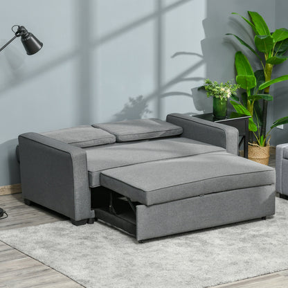 HOMCOM ouble Sofa Bed Click Clack Sofa Bed Pull Out Bed with Adjustable Backrest for Living Room and Bedroom Grey