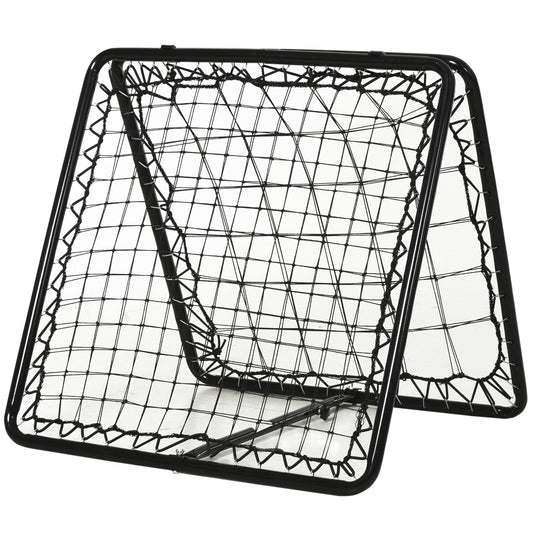 HOMCOM ngle Adjustable Double Sided Rebounder Net Training Aid Target Soccer Goal Kickback For Football, Baseball, Basketball - 75L x 75W cm