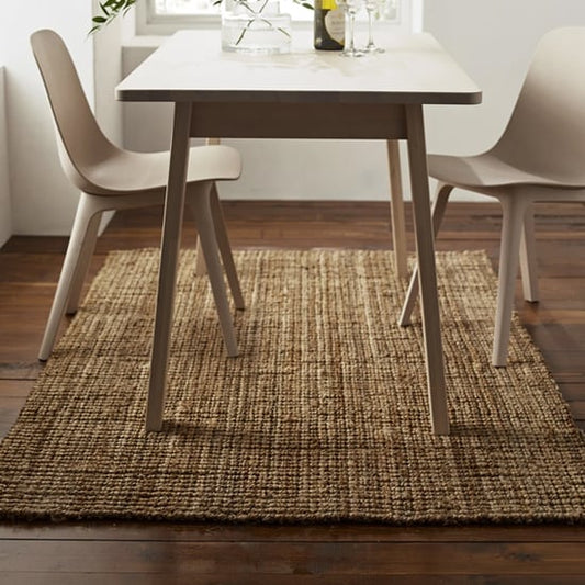 Large Chunky Jute Area Rug in HSJ Boucle for Living Room and Dining Room