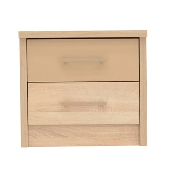 Canton Wooden Bedside Cabinet With 2 Drawers In Sonoma Oak