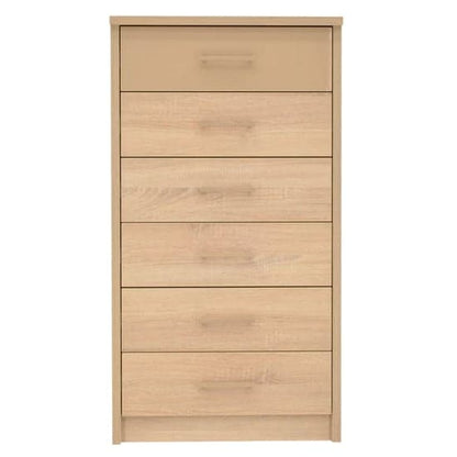 Canton Wooden Chest Of 6 Drawers In Sonoma Oak