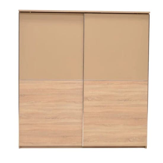 Canton Wooden Wardrobe | Sliding | Sonoma Oak | Shelves | 2 Doors | 200cm