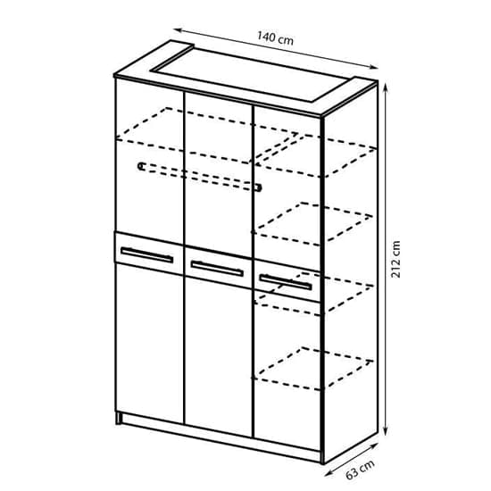 Canton Wooden Wardrobe With 3 Doors In Sonoma Oak