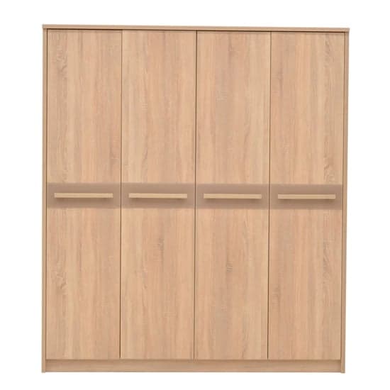 Canton Wooden Wardrobe With 4 Doors In Sonoma Oak