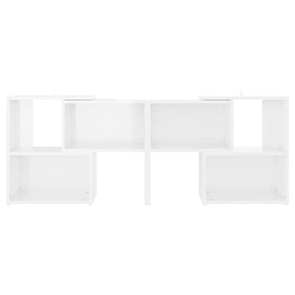 Modern White High Gloss TV Stand with Shelves for Living Room and Bedroom