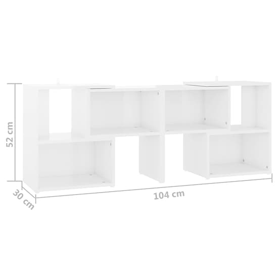 Modern White High Gloss TV Stand with Shelves for Living Room and Bedroom