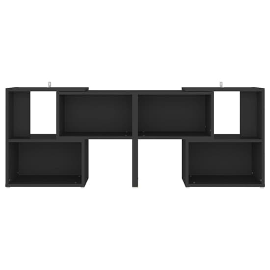 FURCO Modular Black Wooden TV Stand with Open Shelves for Living Room and Bedroom