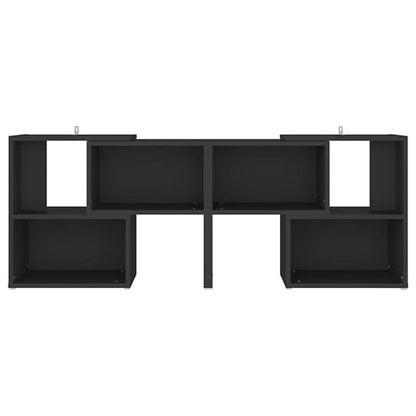 FURCO Modular Black Wooden TV Stand with Open Shelves for Living Room and Bedroom