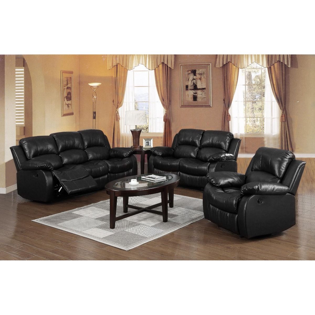 Corby Single Seater Recliner Sofa Black - Full Bonded Leather