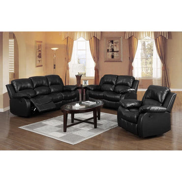 Corby 3 Seater Recliner Sofa Black - Full Bonded Leather