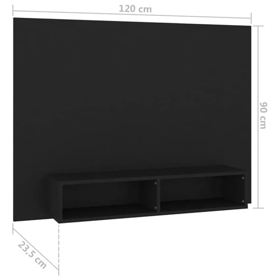 Caron Black Wall-Mounted Entertainment Unit for Modern Living Rooms