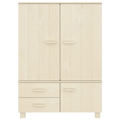 Carson Solid Pine Wood Wardrobe With 3 Doors In Honey Brown