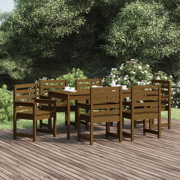 Carson Solid Wood Pine 7 Piece Garden Dining Set In Honey Brown