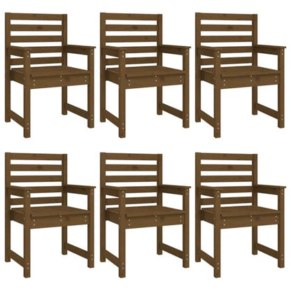 Carson Solid Wood Pine 7 Piece Garden Dining Set In Honey Brown