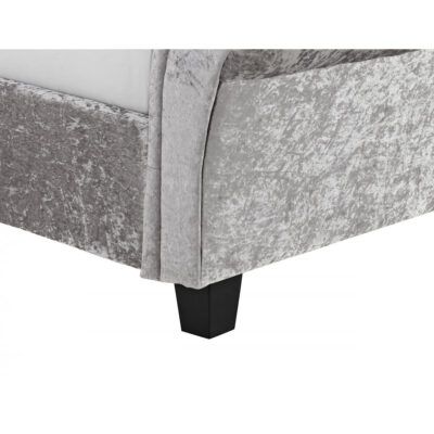 Broxtowe Grey Crushed Velvet King Size Bed with High Foot End