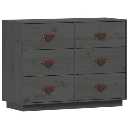 Cheta Pinewood Chest Of 6 Drawers In Grey