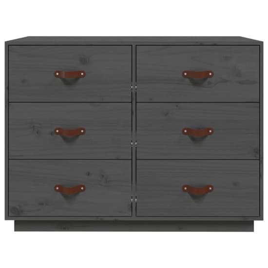 Cheta Pinewood Chest Of 6 Drawers In Grey