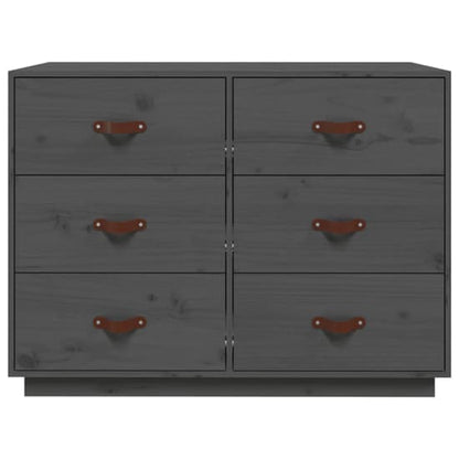 Cheta Pinewood Chest Of 6 Drawers In Grey