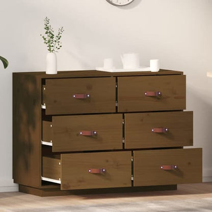 Cheta Pinewood Chest Of 6 Drawers In Honey Brown