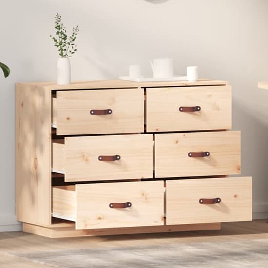 Cheta Pinewood Chest Of 6 Drawers In Natural