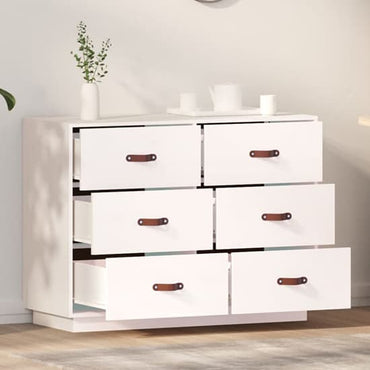 Cheta Pinewood Chest Of 6 Drawers In White