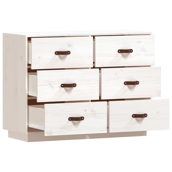 Cheta Pinewood Chest Of 6 Drawers In White