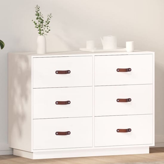 Cheta Pinewood Chest Of 6 Drawers In White