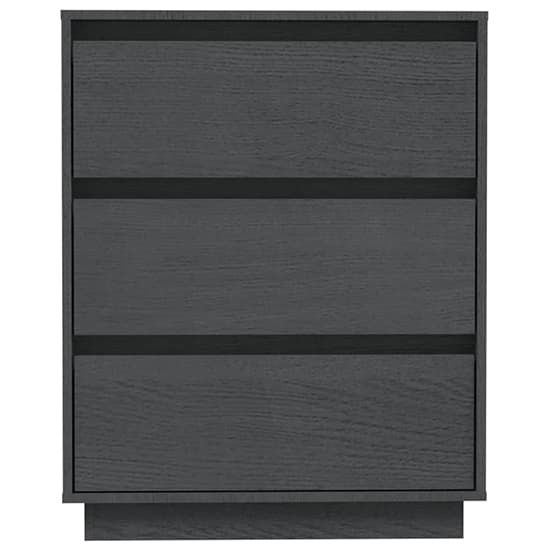 FURCO Grey Solid Pinewood 3-Drawer Chest for Stylish Storage