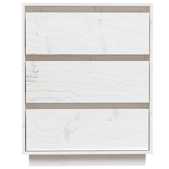 Chevis Solid Pinewood Chest Of 3 Drawers In White