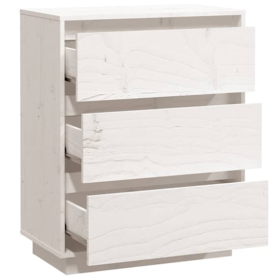 Chevis Solid Pinewood Chest Of 3 Drawers In White