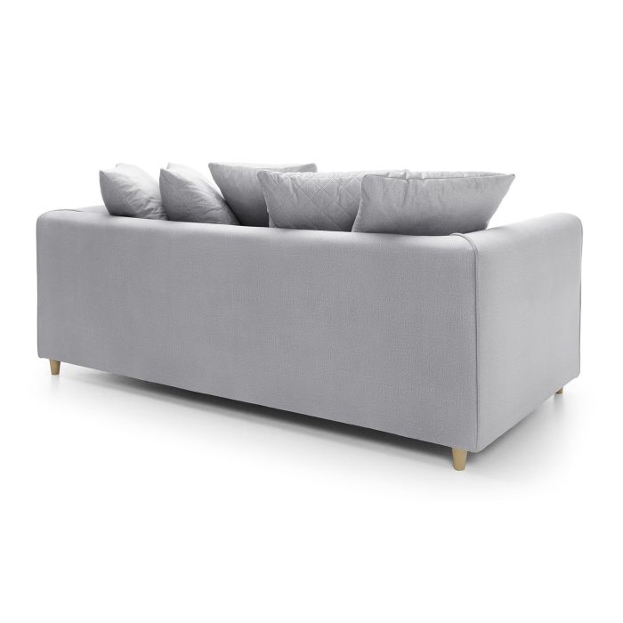 Chic Velvet 3 Seater Sofa - Light Grey Fabric