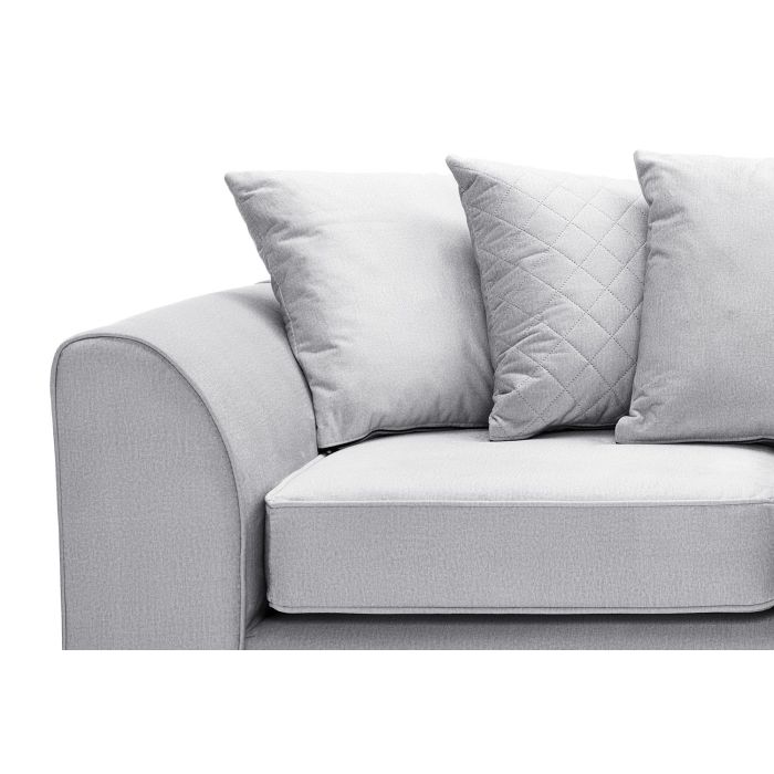 Chic Velvet 3 Seater Sofa - Light Grey Fabric