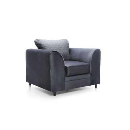 FURCO Contemporary Velvet Armchair - Stain-Resistant Dark Grey Upholstery