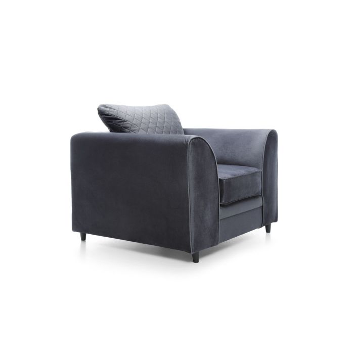 FURCO Contemporary Velvet Armchair - Stain-Resistant Dark Grey Upholstery