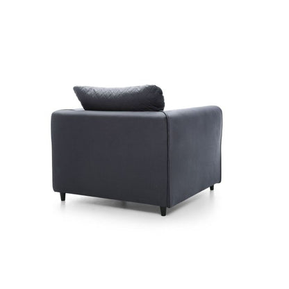 FURCO Contemporary Velvet Armchair - Stain-Resistant Dark Grey Upholstery