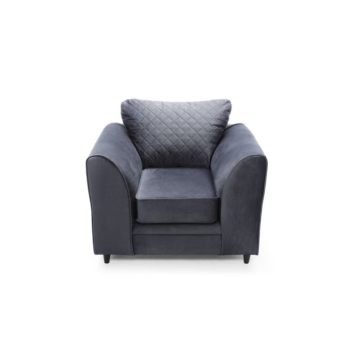 FURCO Contemporary Velvet Armchair - Stain-Resistant Dark Grey Upholstery