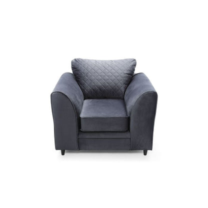 FURCO Contemporary Velvet Armchair - Stain-Resistant Dark Grey Upholstery