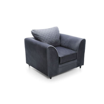 FURCO Contemporary Velvet Armchair - Stain-Resistant Dark Grey Upholstery