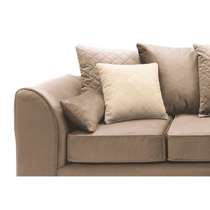 Bethan Velvet Corner Sofa - Right Arm Tan Brown Fabric