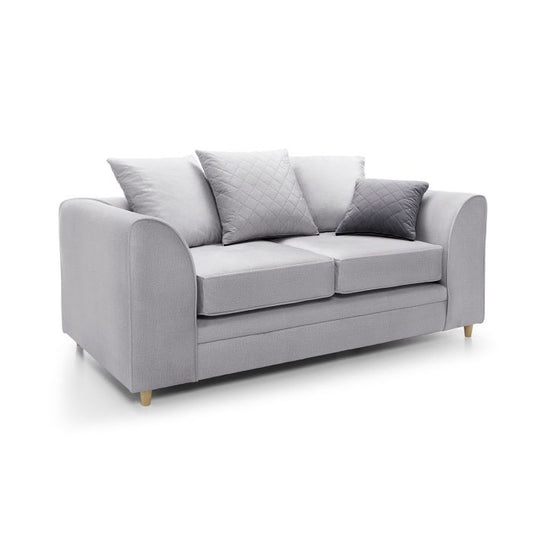 Chic Velvet 2 Seater Sofa - Light Grey Fabric