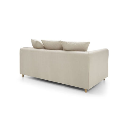 FURCO Chicago Cream Fabric 2-Seater Sofa with Hydrophobic Coating and Plush Cushions