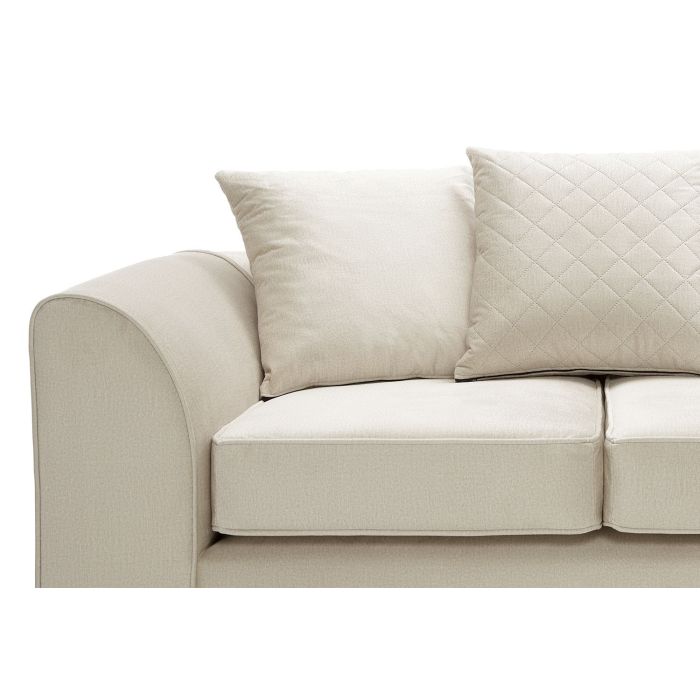 FURCO Chicago Cream Fabric 2-Seater Sofa with Hydrophobic Coating and Plush Cushions