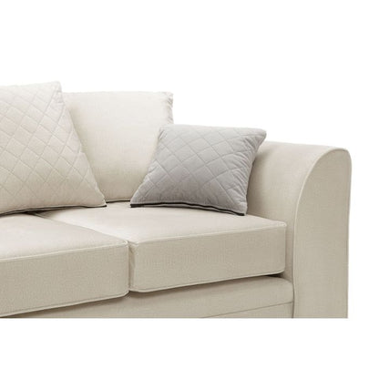 FURCO Chicago Cream Fabric 2-Seater Sofa with Hydrophobic Coating and Plush Cushions