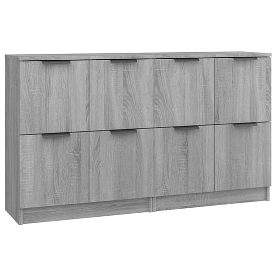 Chicory Wooden Sideboard With 4 Doors In Grey Sonoma Oak