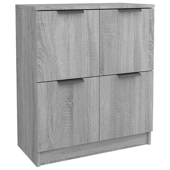 Chicory Wooden Sideboard With 4 Doors In Grey Sonoma Oak