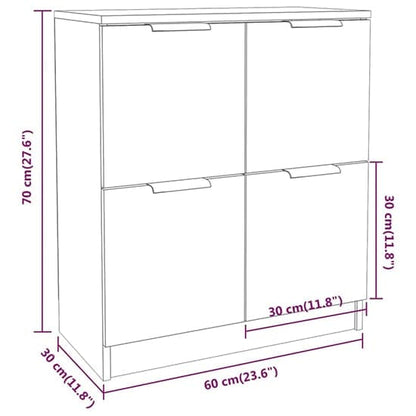 Chicory Wooden Sideboard With 4 Doors In Grey Sonoma Oak