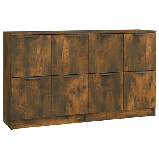 Chicory Wooden Sideboard With 4 Doors In Smoked Oak