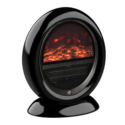 HOMCOM reestanding Electric Fireplace Indoor Space Table Top Heater with Realistic Flame Effect, Rotatable Head, Overheating Protection, 1500W, Black