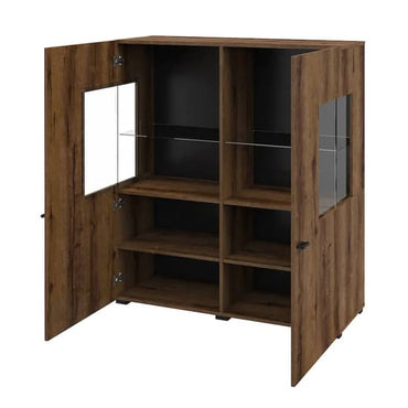 Citrus Wooden Display Cabinet With 2 Doors In Monastery Oak